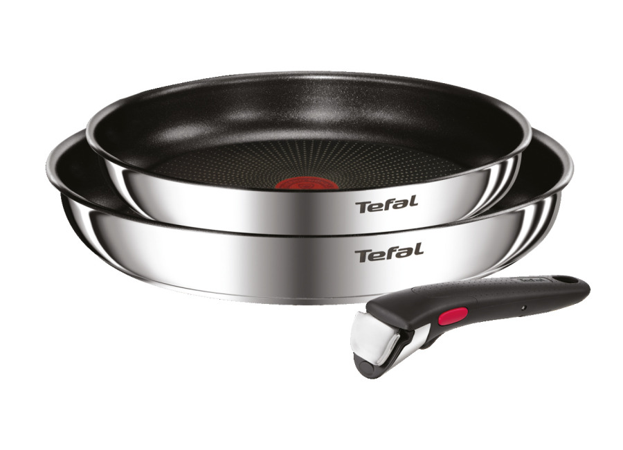 Juego de 2 Sartenes Tefal Ingenio, Sartén 22 y 26 cm, mango intercambiable, Antiadherente, Revestimiento Titanio, Thermo-signal, Ahorra espacio