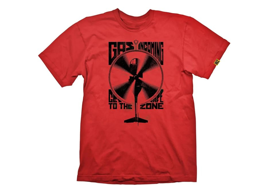 camiseta call of duty warzone gas incoming rojo