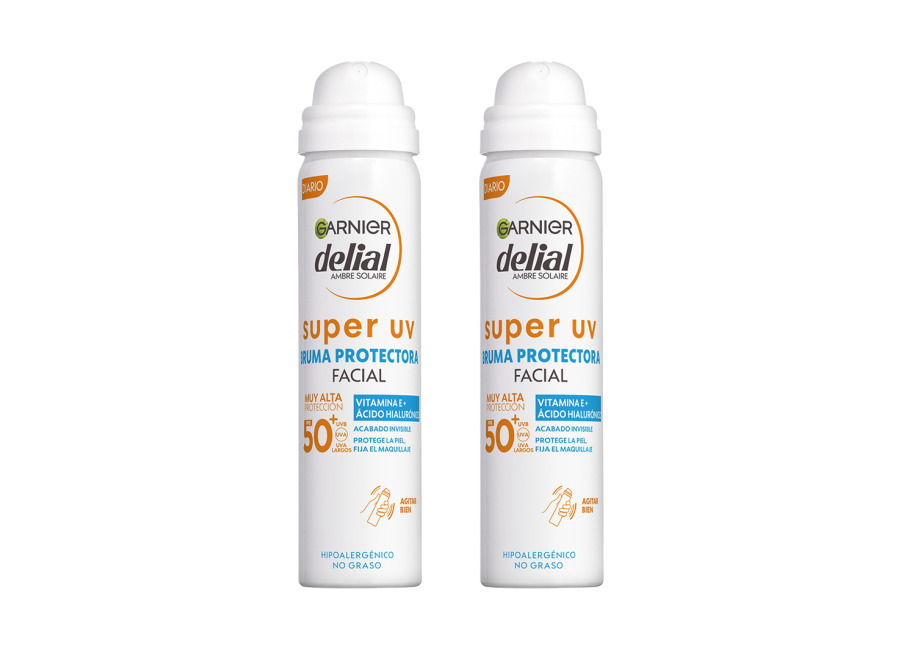 GARNIER | Delial SUPER UV FPS50+ Bruma Protectora Facial con Textura Invisible – 2x75ML