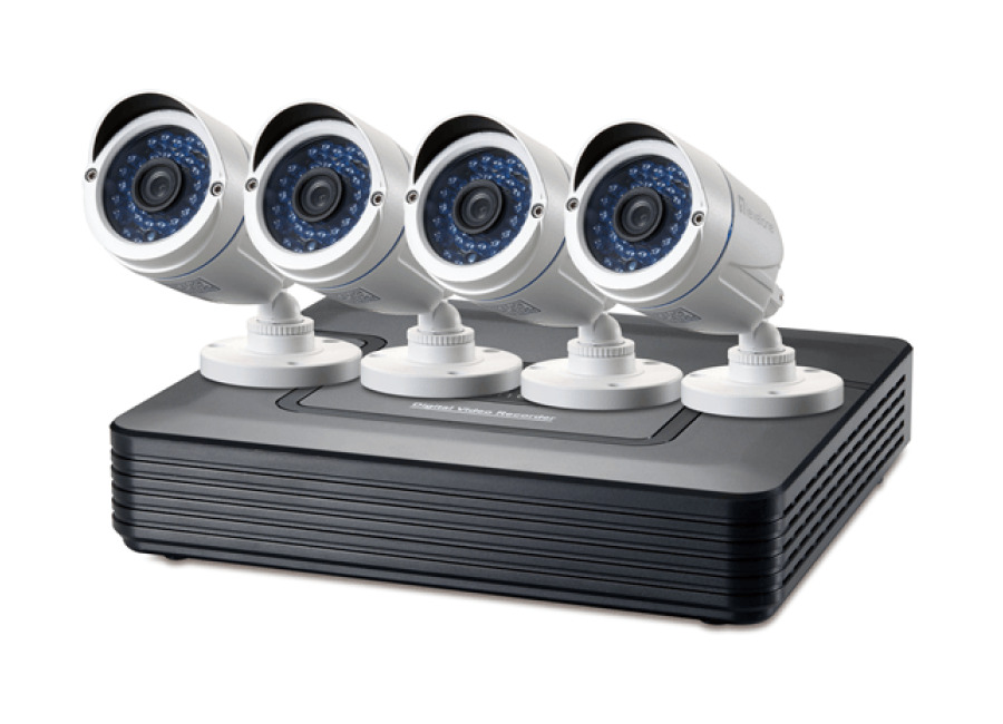 KIT VIDEOVIGILANCIA LEVEL ONE DSK-4001 8 CANALES 4 CAMARAS + GRABADOR