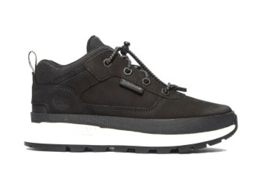 Timberland para niño. TB0A2GKT0151 Zapatillas de piel con cordones Field Trekker negro (37), Plano, Casual, moda infanti