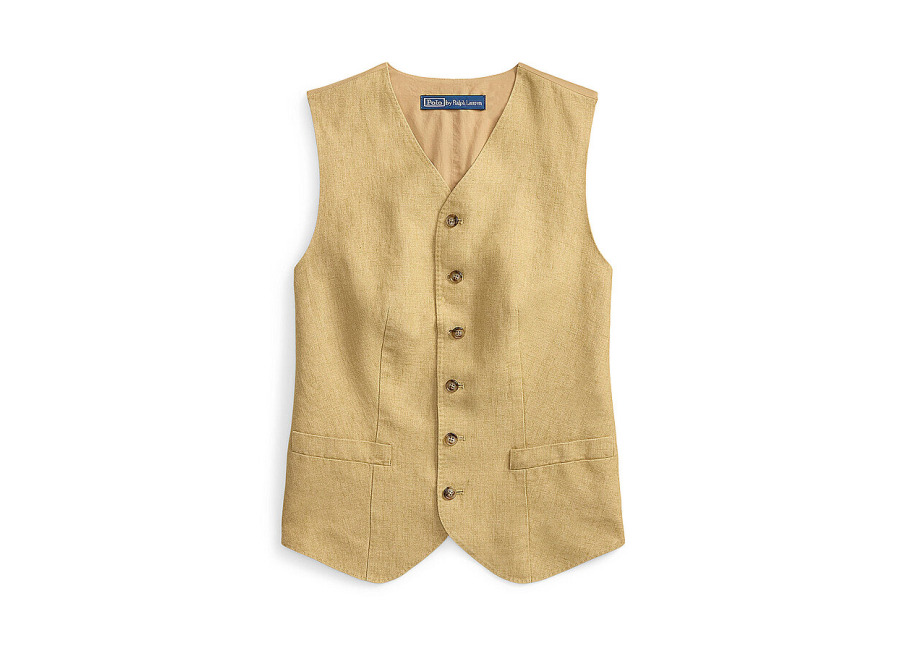 POLO RALPH LAUREN Chaleco de lino camel