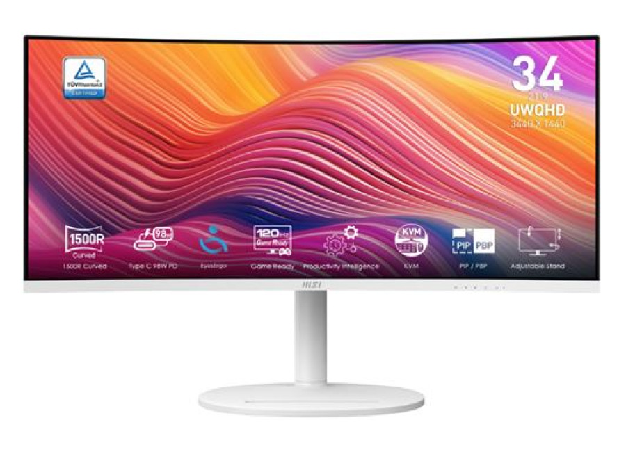 Monitor Gaming Curvo Msi Modern Md342cqpw 34″ Uwqhd 200hz Blanco