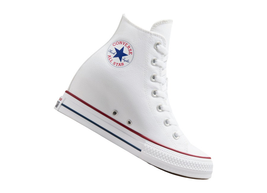 Converse Chuck Taylor All Star Wedge Platform para mujer – Zapatillas altas con cuña interna de lona en color blanco – Sneakers con plataforma oculta