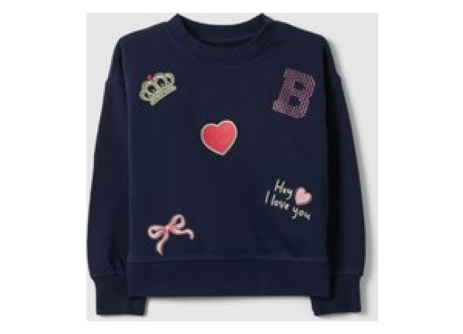Ovs KIDS, Sudadera Azul De Algodón Puro Ajuste Regular Con Bordados Para Niña, Niña, Azul marino, Talla: 3-4