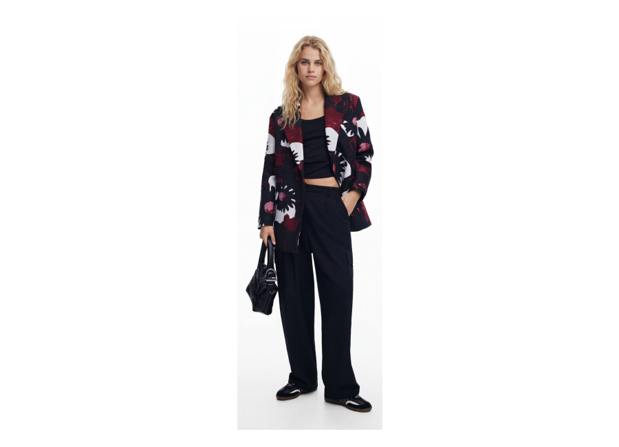 Desigual, Abrigo floral M. Christian Lacroix, Rojo