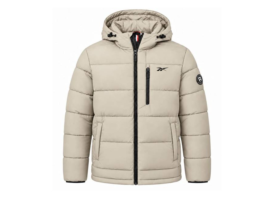 Reebok Stretch Puffer Hombre Chaquetón OMRB1502-ESTUCCO