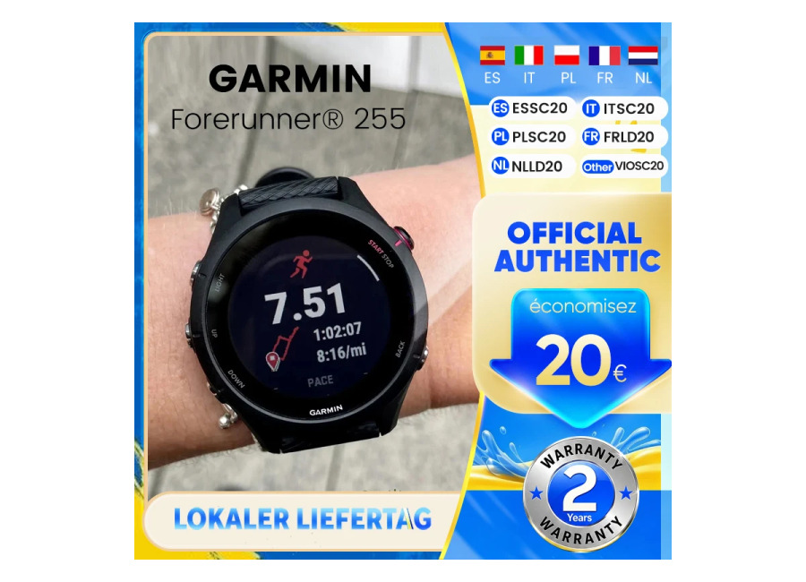 Reloj Inteligente Deportivo Garmin Forerunner 255 de 46 mm con Pantalla a Color de 1.3», Batería…