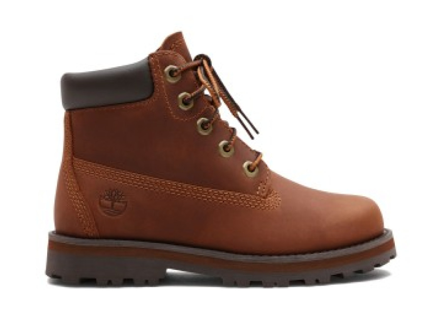 Zapatillas Timberland unisex para niños. TB0A28U23581 Botas de piel con cordones Courma marrón (24), Plano, Cremallera, Casual, moda infanti