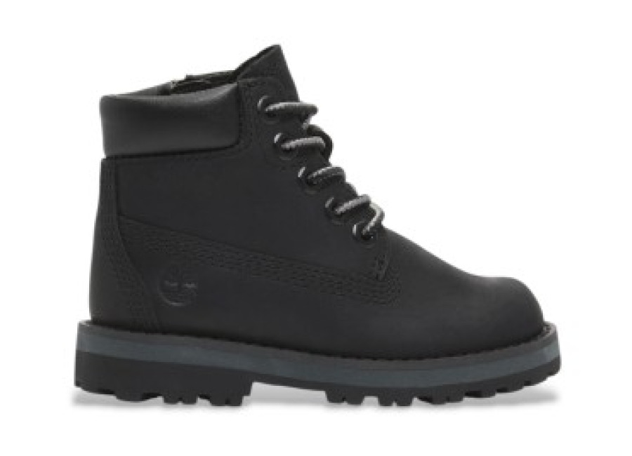 Zapatillas Timberland unisex para niños. TB0A28UD0011 Botas de piel con cordones Courma Kid negro (21), Plano, Casual, Sostenible, moda infanti