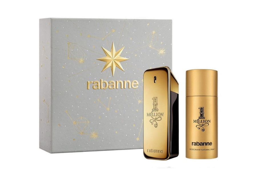 Paco Rabanne – 1 Million Set Regalo hombre Eau de Toilette 100 ml + Desodorante Espray 150 ml | Estuche regalo hombre One Million | Oro Líquido, Seducción de Cuero y el Ritual Completo del Éxito