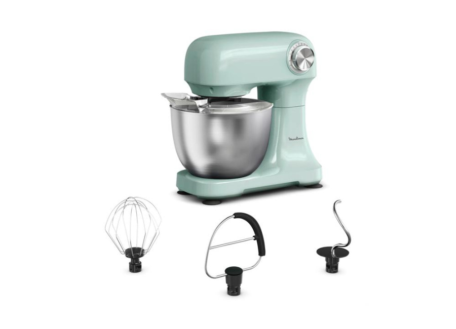 Moulinex Bake Easy, Robot de repostería, Amasadora,12 velocidades, Compacta, Fácil de usar, Accesorios incluido