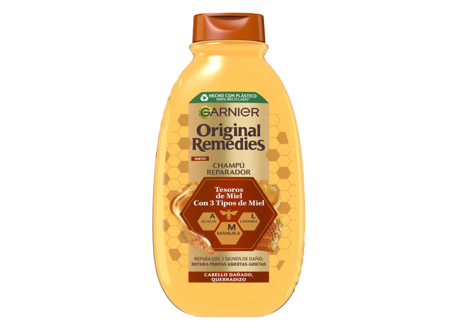 Garnier | Original Remedies Rutina de Tesoros de Miel Champú, acondicionador, Mascarilla y Serum para pelo dañado