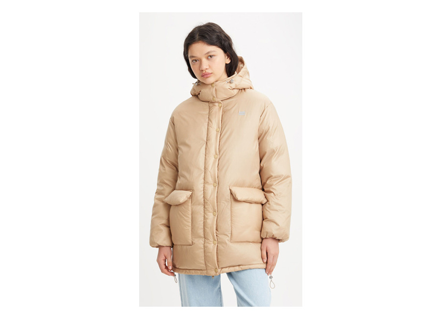 Levi’s Luna Puffer Coat In Beige | Parkas Outlet | Mujer | Marrón