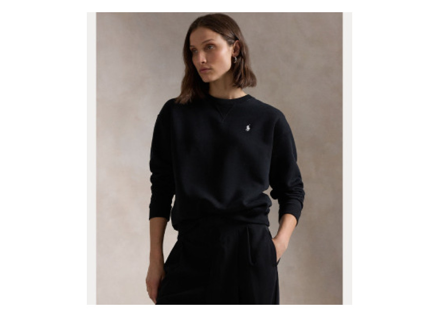 Polo Ralph Lauren para mujer. 211943006003 Jersey Fleece negro (L), Casual, Algodón
