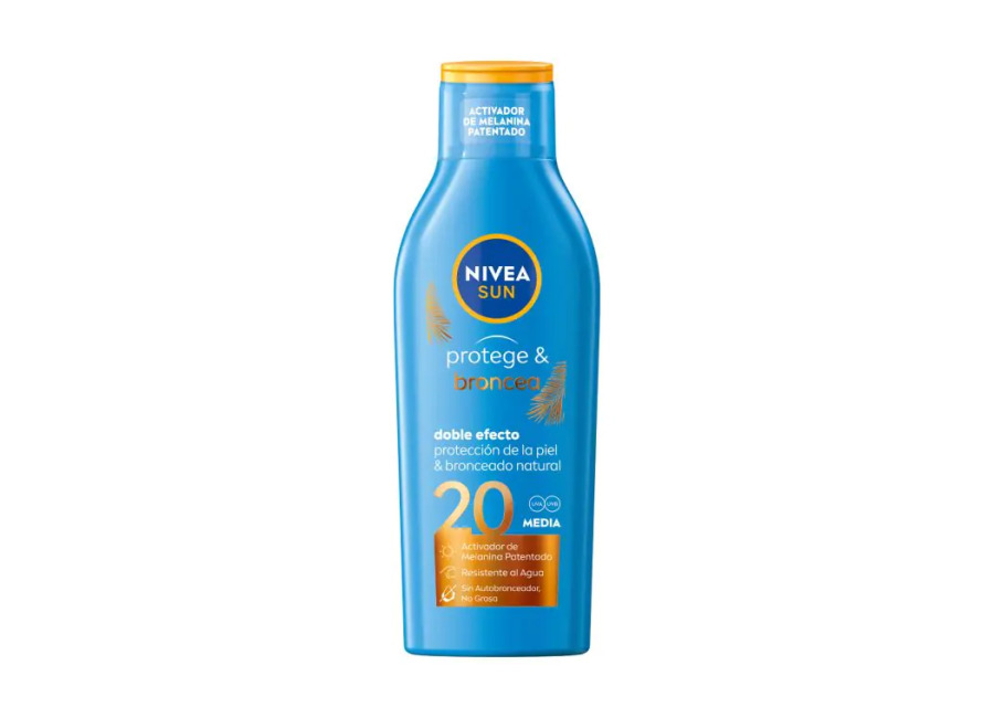 NIVEA Sun Protege & Broncea SPF 20 doble efecto estimula el bronceado natural de la piel 200 ml