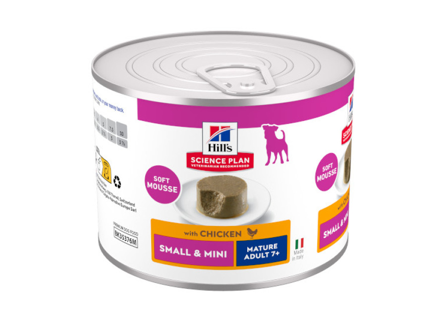 Hill’s 24 latas x 200 g Hill’s Science Plan Mature Small & Mini Mousse de Pollo lata para perros ¡Pack ahorro!