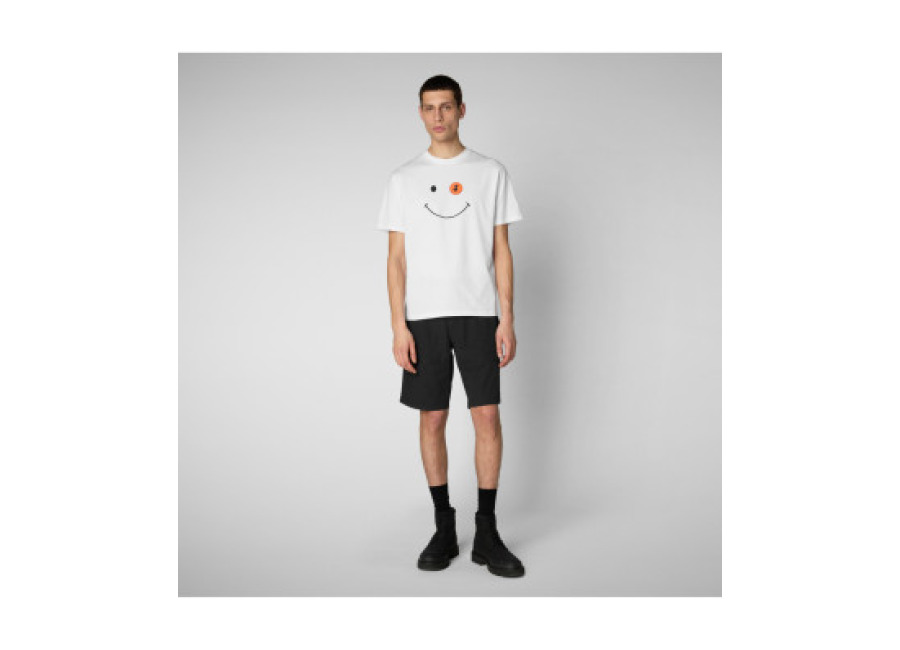 Save The Duck para hombre. Camiseta Darlan blanco (XXL), Casual, Algodón, Manga corta