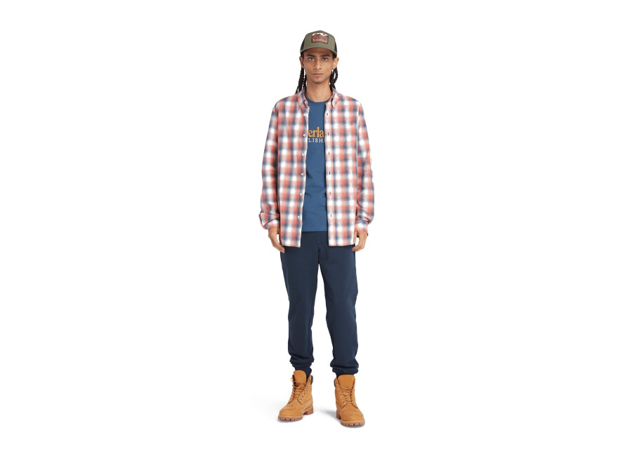 Timberland Check Poplin Shirt Burnt Sienna Yd | Camisas Casuales Outlet | Hombre | Marrón