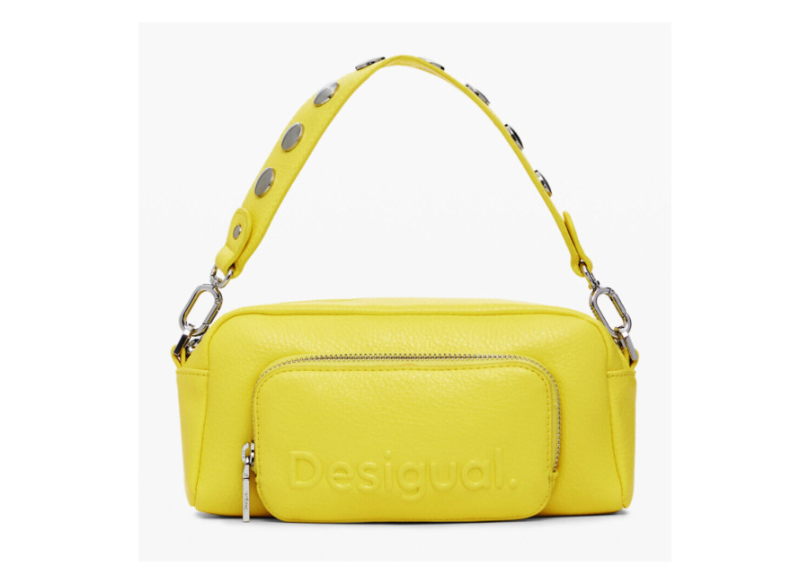Desigual Bolso bandolera multiasa imitación piel, Poliuretano, Amarillo, U