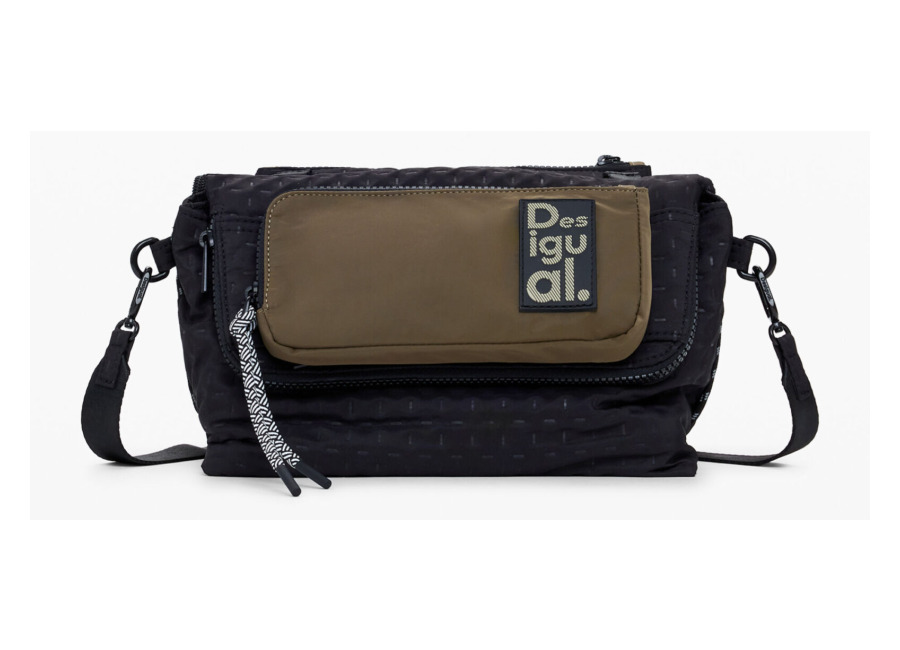 Desigual Bolso Voyager multiposición, Mujer, Poliester, Negro, U