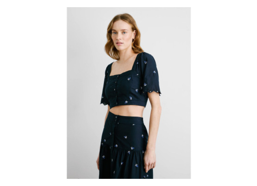 Pepe Jeans para mujer. Top Energy marino (XS), Casual, Algodón, Manga corta