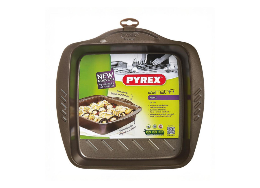 Pyrex® Fuente cuadrada metal 24x24cm Asimetría Pyrex®