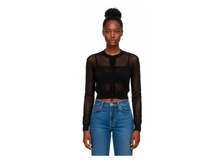 Rotate para mujer. 113707100 Cárdigan Sheer negro (34), Casual, Viscosa, Manga larga