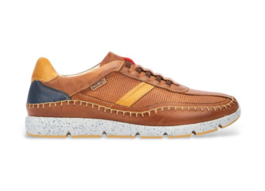 Pikolinos para hombre. M4U-6046C1XL Zapatillas de piel XL con elásticos Fuencarral marrón (49), Plano, Cordones, Casua