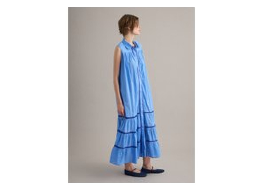Piombo Vestido Camisero Azul Claro De Algodón Puro, Mujer, Azul Claro, Talla: 38