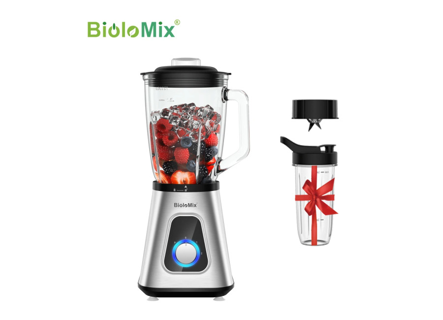 Licuadora BioloMix Professional de 1300 W con jarra de vidrio sin BPA de 1,5 L, perfecta…