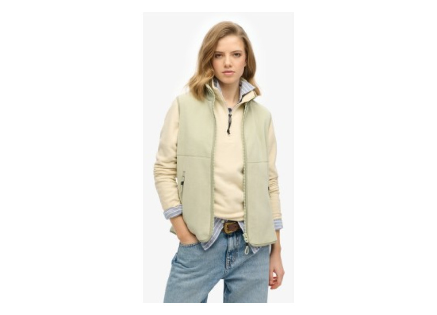 Superdry para mujer. W5011913A Chaleco con forro polar Active verde (XXS), Casual, Poliéster