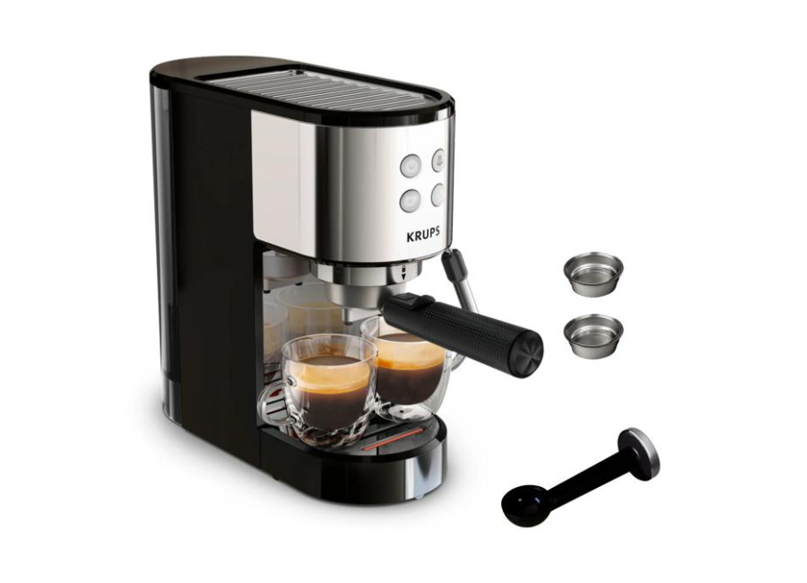 Moulinex Virtuoso Essential, Cafetera espresso de bomba, 15 bares, Inox