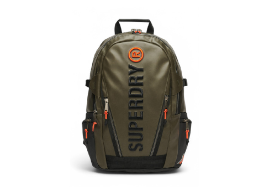 Superdry para mujer. W9110391A Mochila de lona con bordado verde (OSFA), Casual, Poliéster