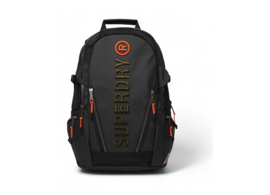 Superdry para mujer. W9110391A Mochila de lona con bordado negro (OSFA), Casual, Poliéster