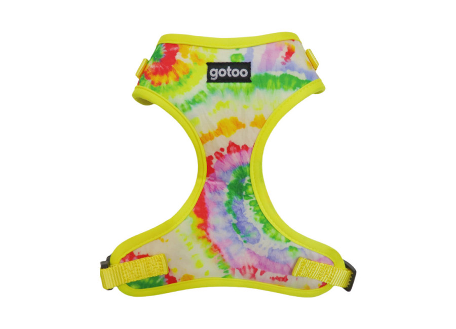 Gotoo Arnes ajustable estampado tie die amarillo para perro