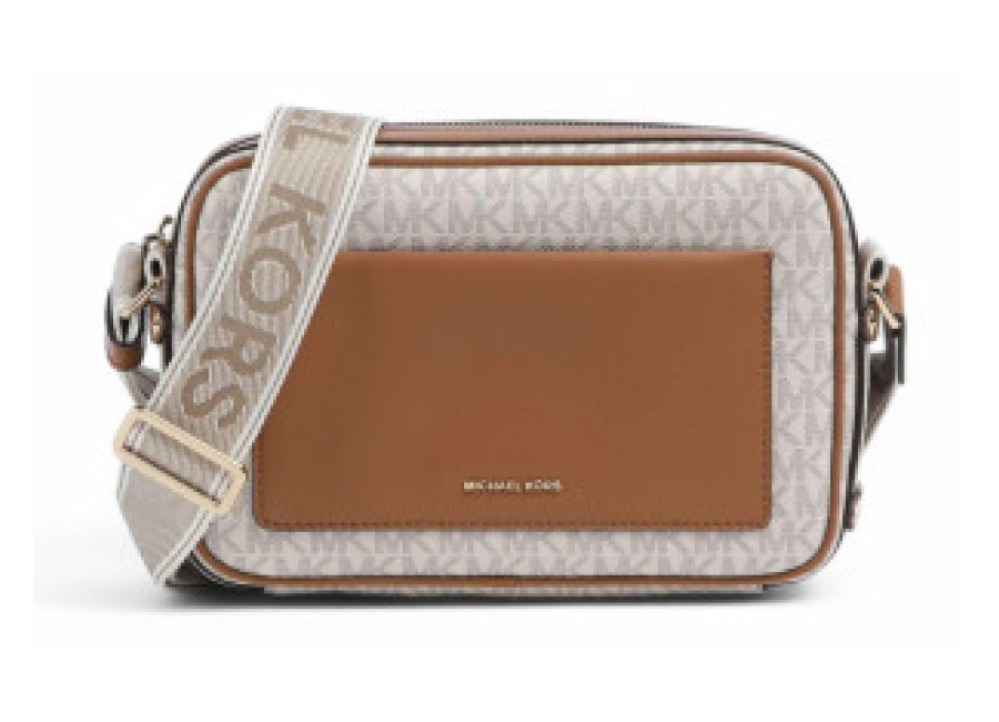 Michael Kors para mujer. 32R5G5VC9B Bolso bandolera monograma beige (OSFA), Marrón, Casual, Poliéster