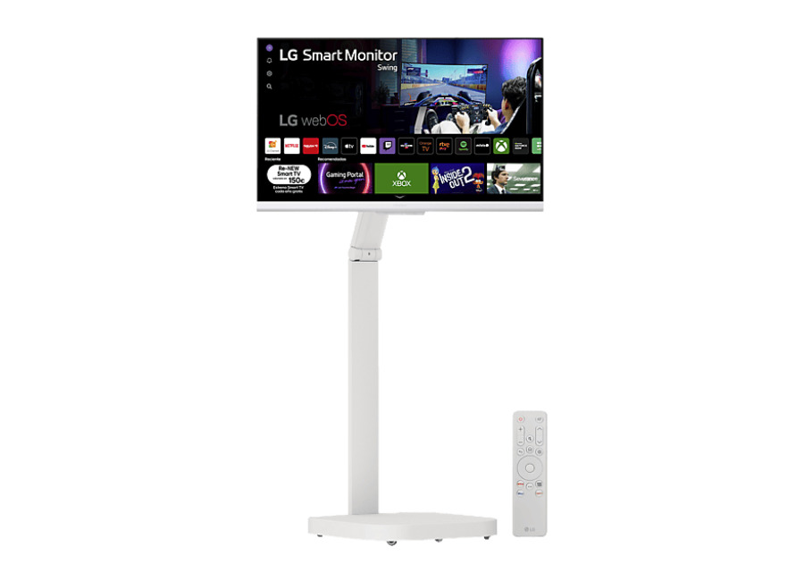 LG Monitor – LG Smart Swing 32G810SAW-W, 31.5″ UHD 4K, 144 Hz, 1 ms, IPS, Altavoces incorporados, Blanco