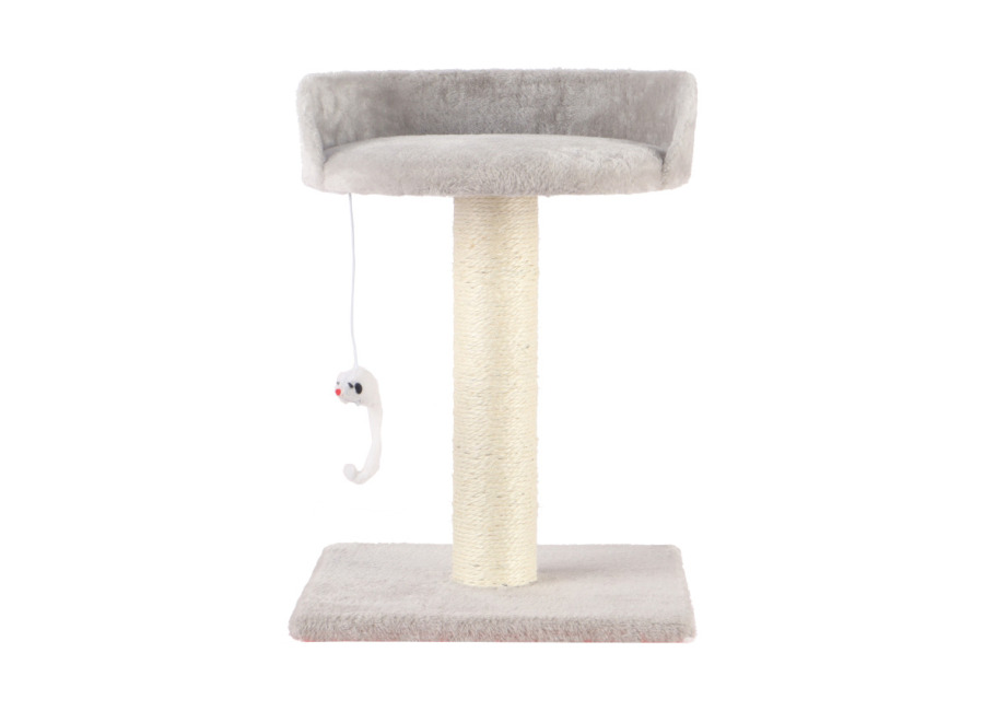 Leeby Tigrou rascador con cama y juguete gris para gato