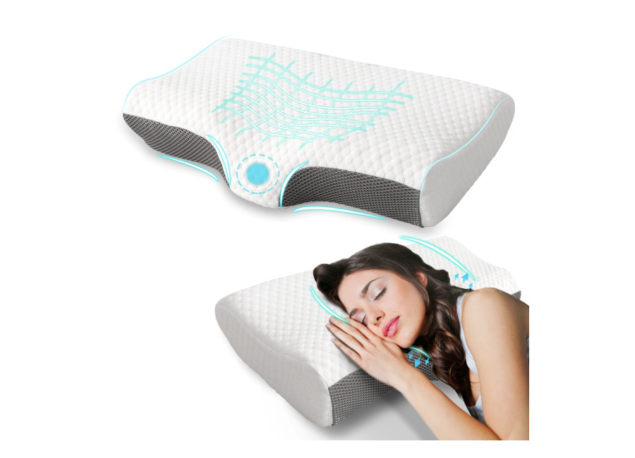 Almohada para el dolor de cuello Good Nite con almohada ortopédica de soporte para el cuello…