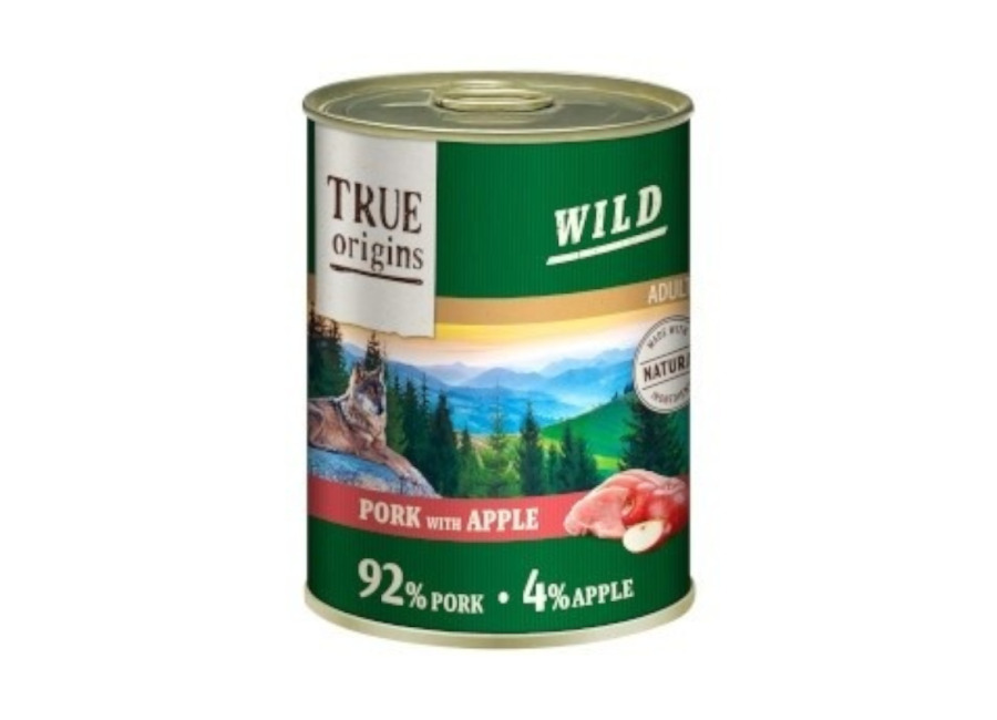 True Origins 24 latas x 400 g True Origins Wild Adult Cerdo y Manzana lata para perros ¡Pack ahorro!