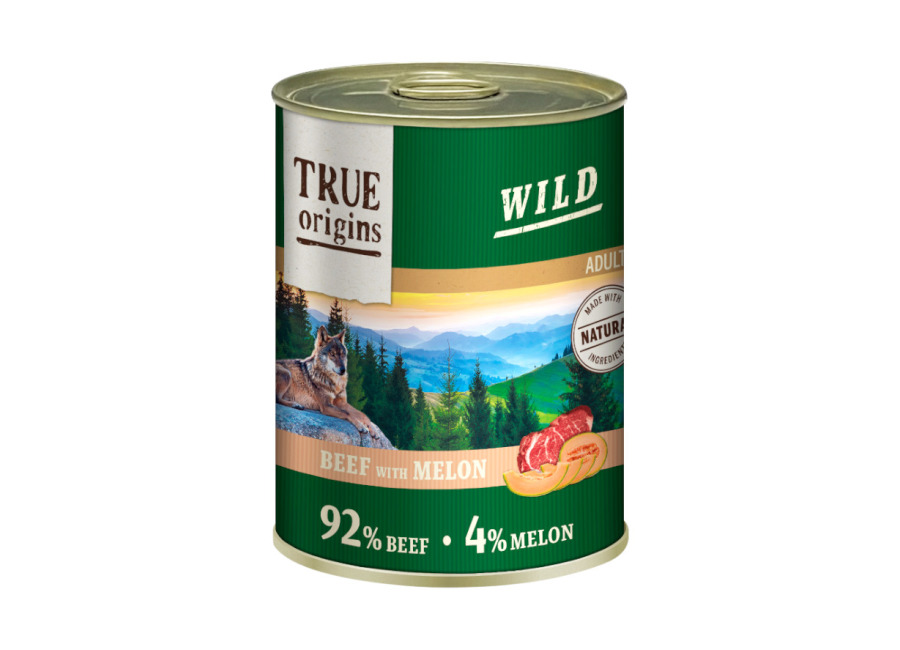 True Origins 24 latas x 400 g True Origins Wild Adult Ternera y Melón lata para perros ¡Pack ahorro!