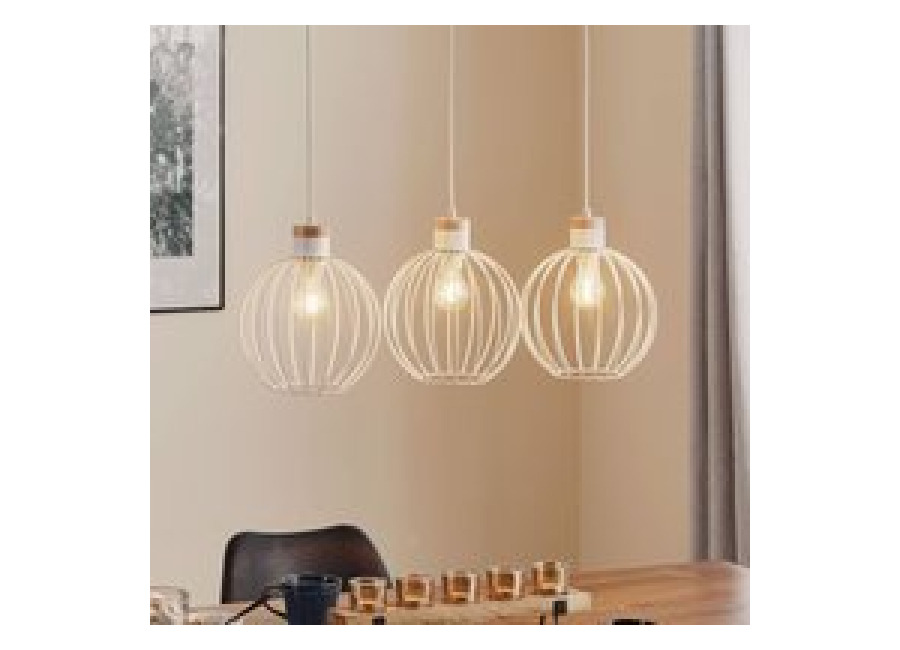 Emibig LIGHTING Lámpara colgante Barbado, 3 luces, en blanco