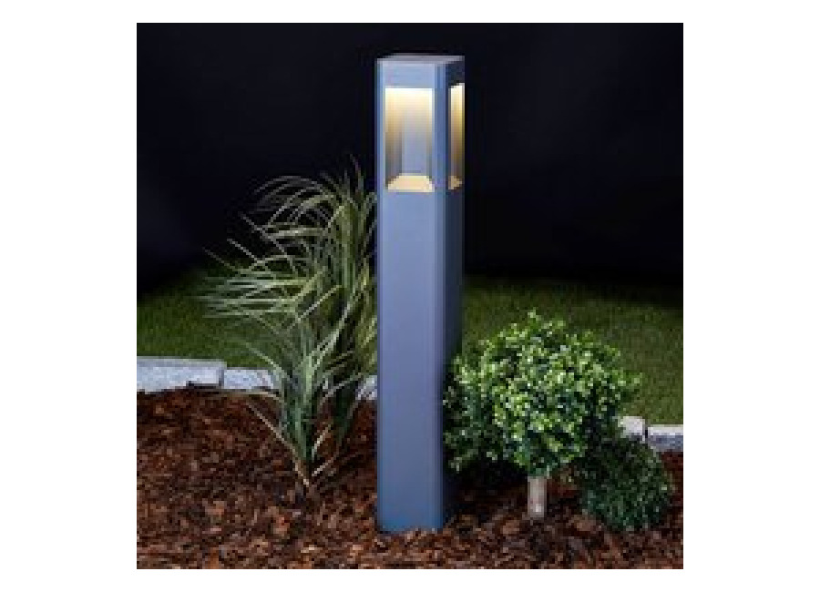 Lucande Bolardo luminoso LED Annika, antracita, metal, 80 c