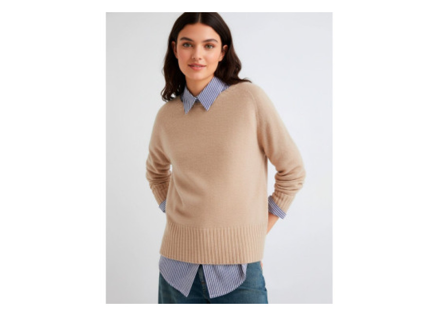 Marella para mujer. 2523366354200 Jersey oversize de mezcla de cachemira Spider beige (M), Casua