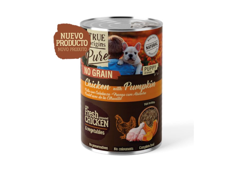 True Origins 24 latas x 400 g True Origins Pure Pollo lata para cachorros ¡Pack Ahorro!