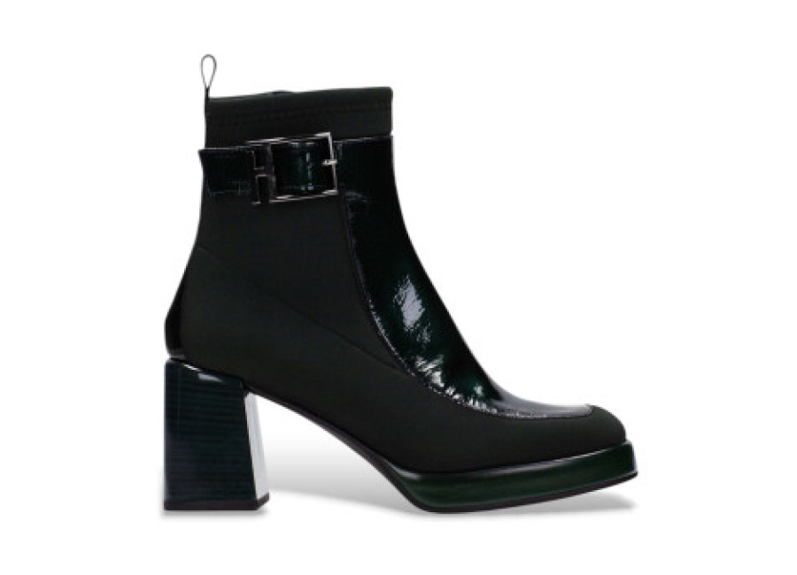 Zapatillas Hispanitas para mujer. Botines de Piel Neo verde (37), 5 a 8cm, Cremallera, Casua