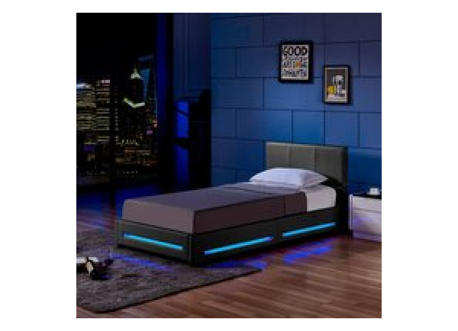 Home Deluxe Cama LED ASTEROID – 90 x 200 cm gris oscuro
